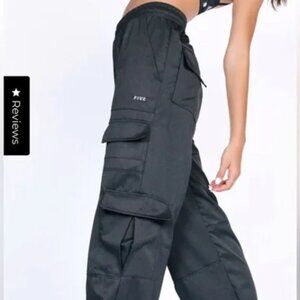 Five | Black Cargo Pants